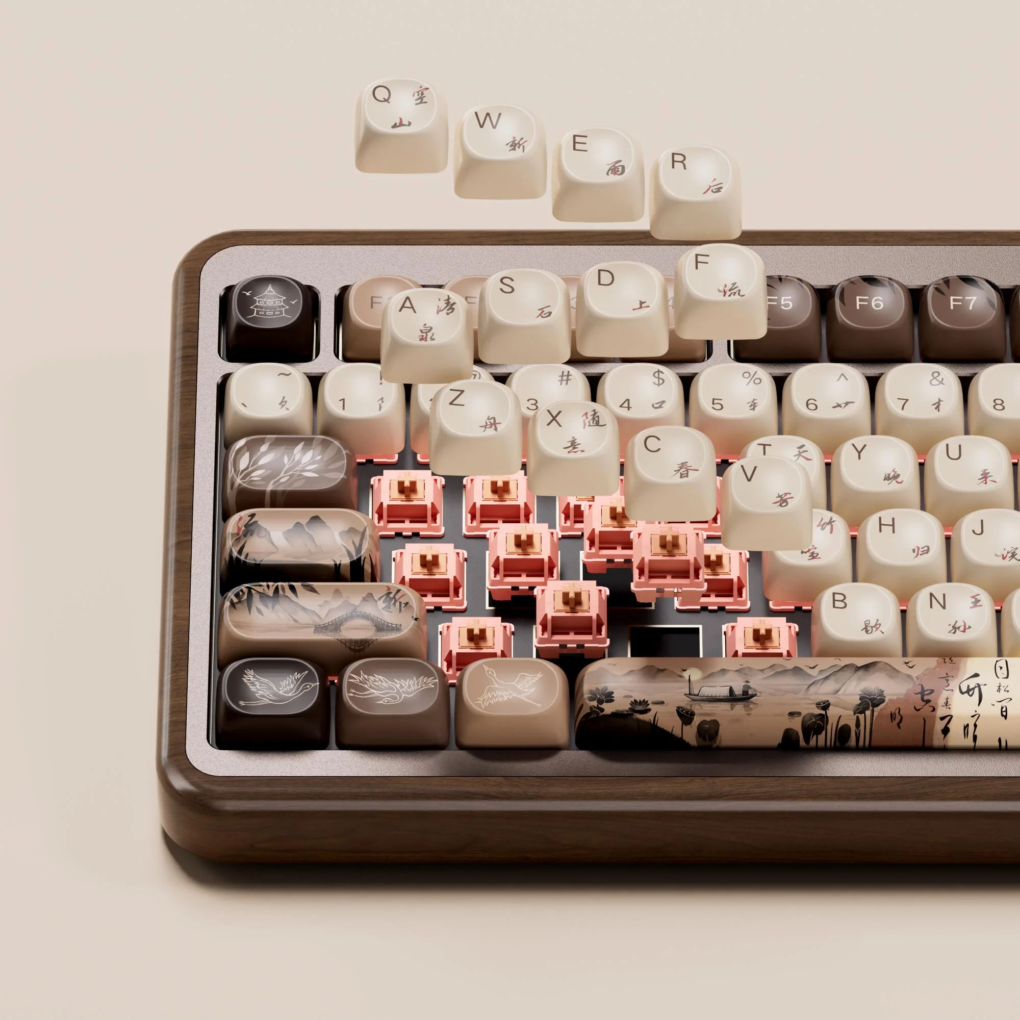 MU02 Mountain Seclusion Wooden Keyboard - Image 8